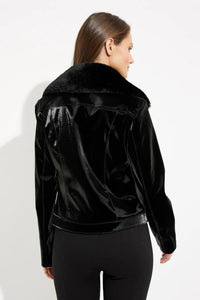 Black Faux Leather Moto Jacket 234902