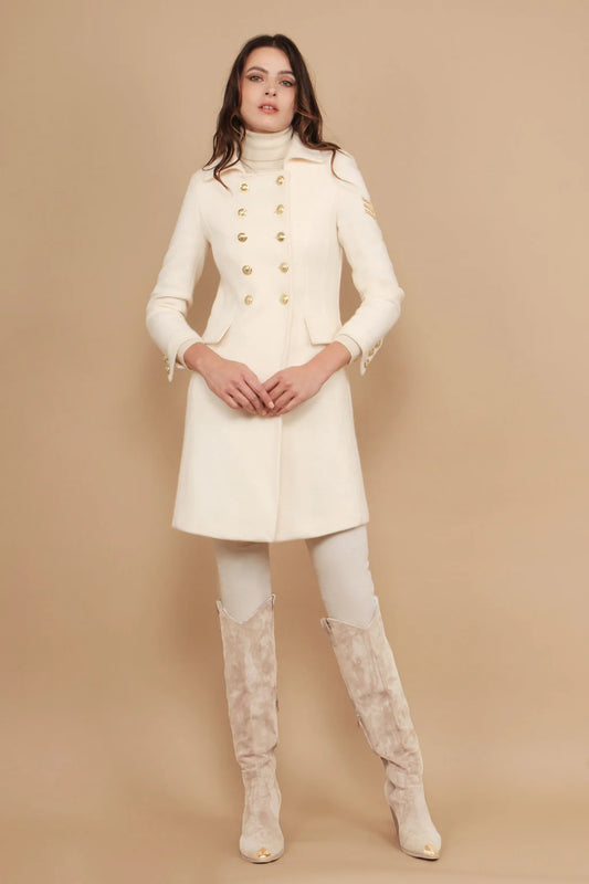 Military Wool Blend Coat