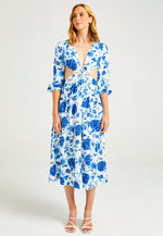 Load image into Gallery viewer, Cut-Out Midi Floral Dress with Buckle J035279
