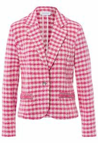 Pink Bouclé Checks Cotton Blazer J3934