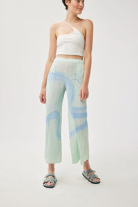 Printed Pleated Pull-On Trousers KEP 227