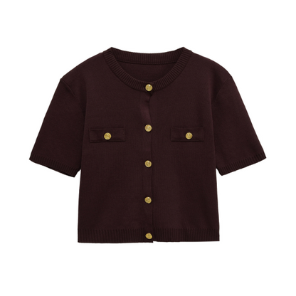 Boxy Short-Sleeve Cardigan