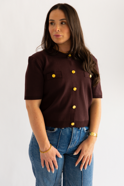 Boxy Short-Sleeve Cardigan