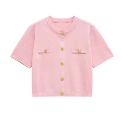 Boxy Short-Sleeve Cardigan