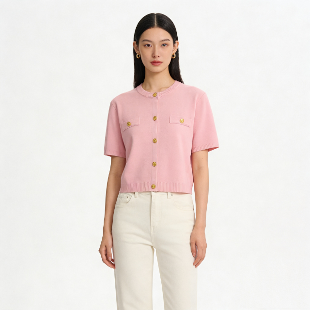 Boxy Short-Sleeve Cardigan