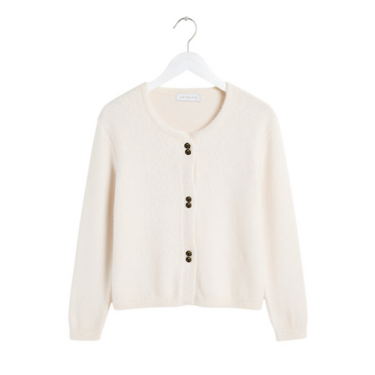 Twin Rose Button-Through Scallop Edge Cardigan - Lucindas on-line