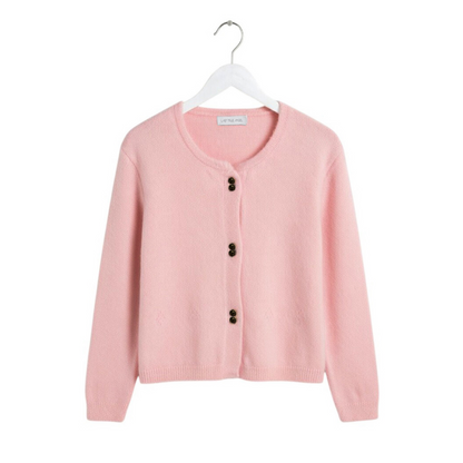 Twin Rose Button-Through Scallop Edge Cardigan