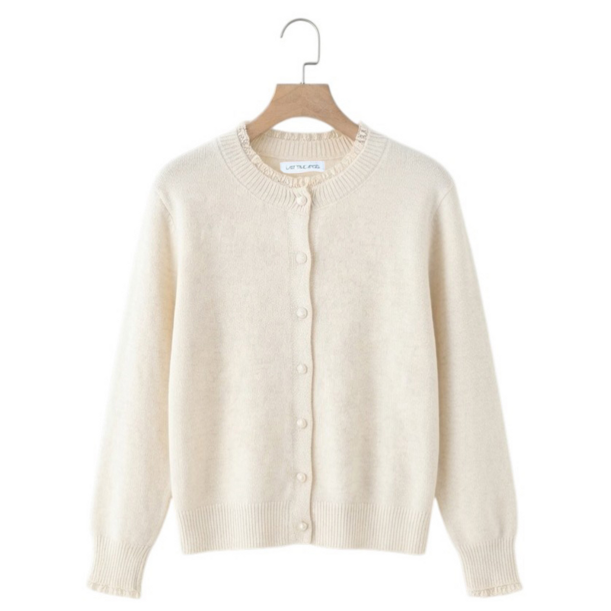 Lace Trimmed Cardigan in Cream