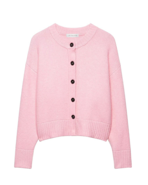 Pink Ribbed Collar Cardigan - Lucindas on-line