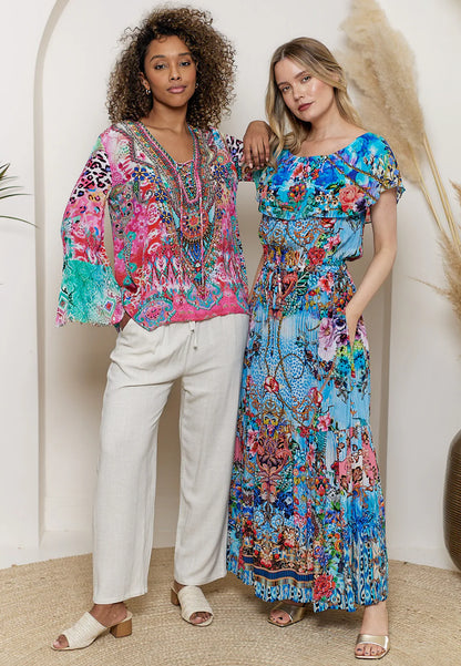 Kaleidoscope Print Viscose Crepe Blouse M038821