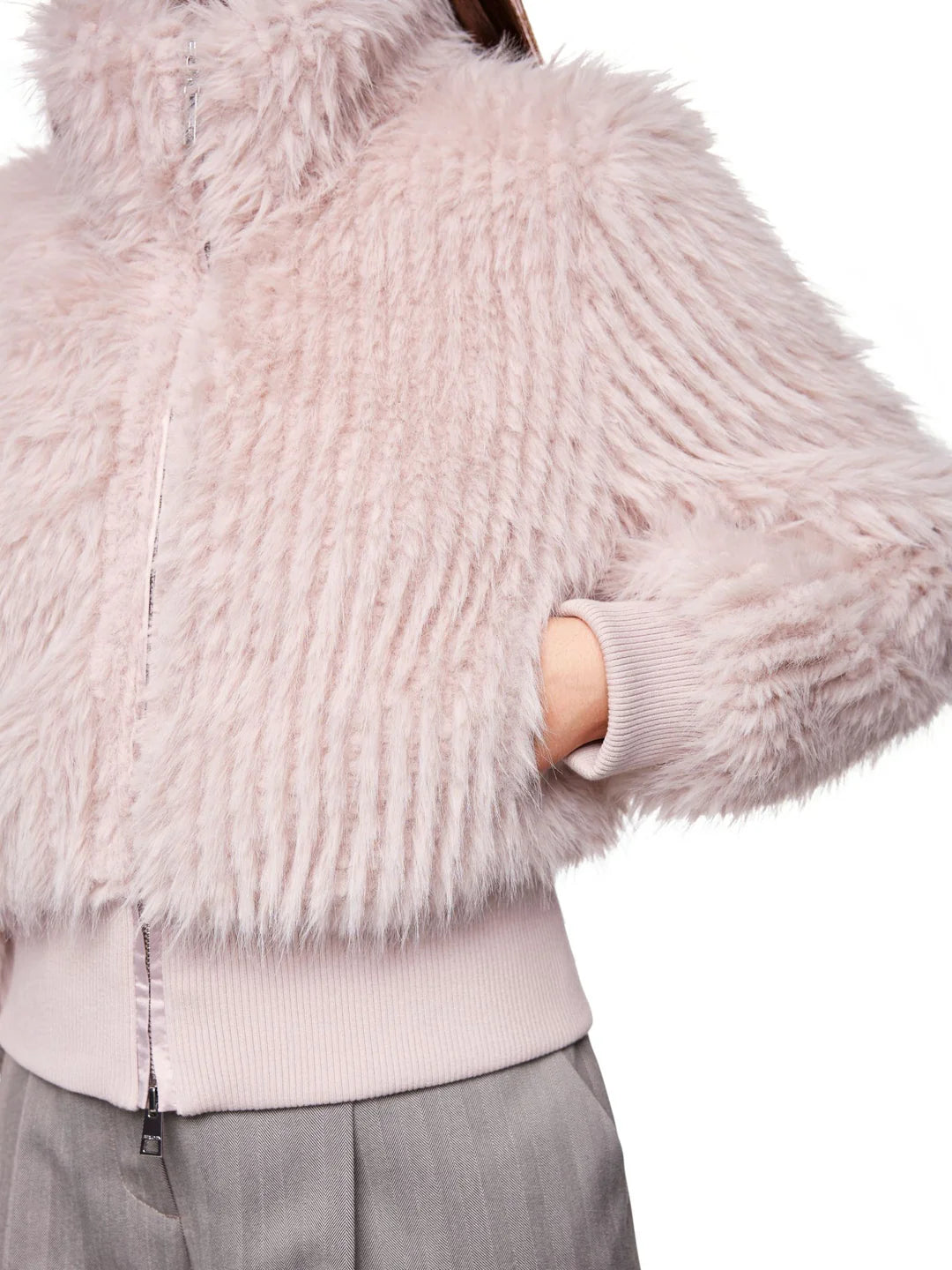 Soft Pink Fake Fur Jacket