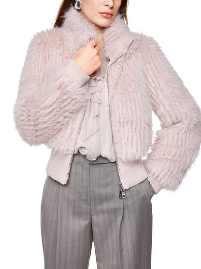 Soft Pink Fake Fur Jacket