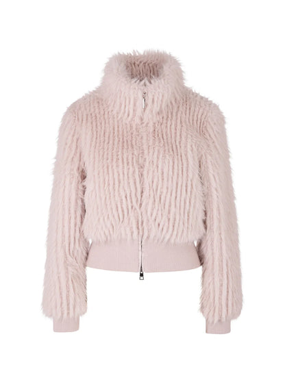 Soft Pink Fake Fur Jacket