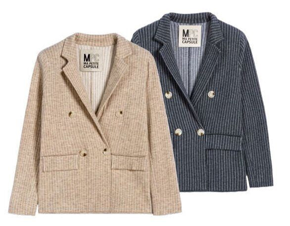 FETICHE Pinstripe Wool Blazer