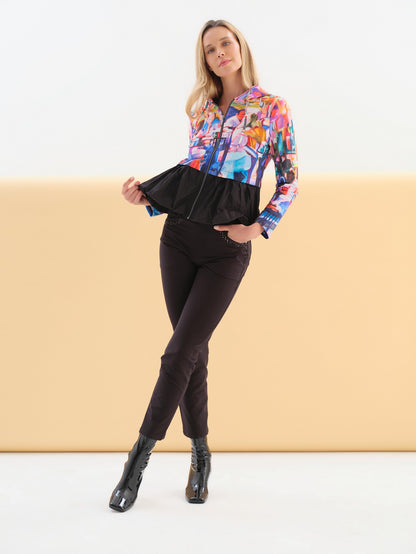 Hooded Peplum Jacket