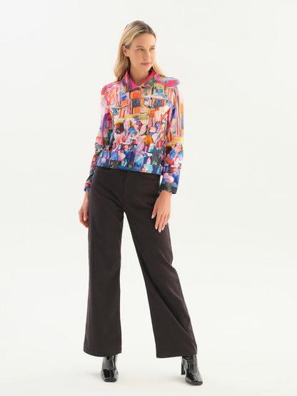 Café de Paris Abstract Print Jacket