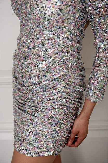 Silver ‘BEY’ Sequin Short Dress