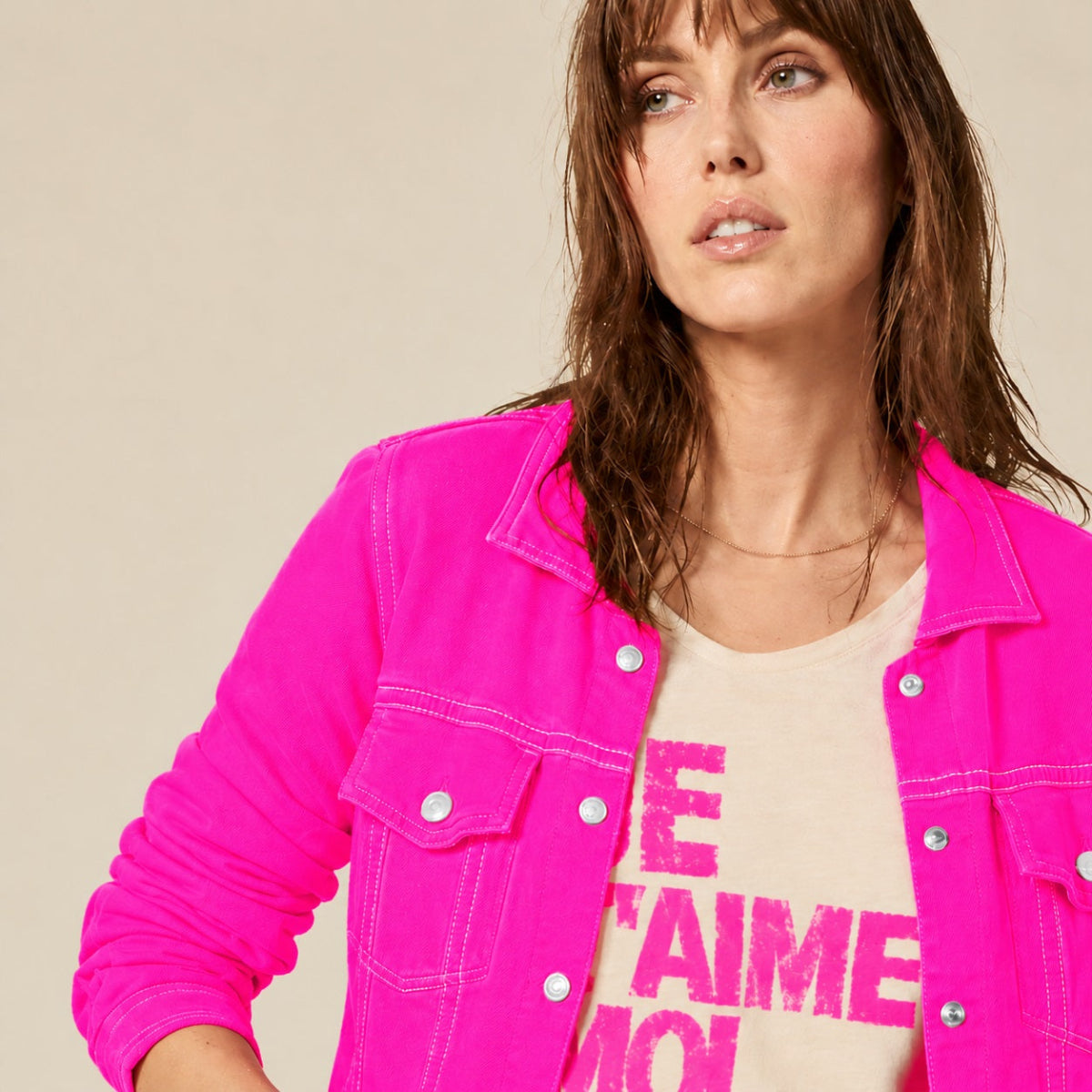 Neon Pink Knit  Wool Jacket