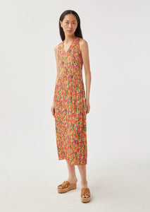 Tropical Pleated Midi Dress OER867