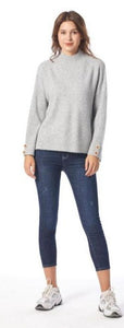 Soft Knit High Neck Jumper with Button Details