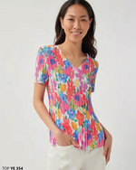 Load image into Gallery viewer, Floral Pleated Top YE354
