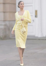 Load image into Gallery viewer, Check Pattern Knitted Pencil Skirt WC 71.07 M33
