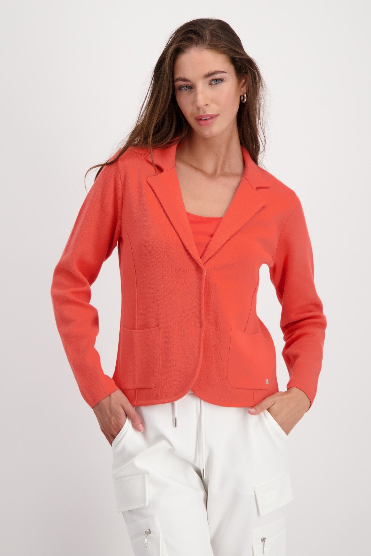 Orange Knitted Cotton Blazer 408485