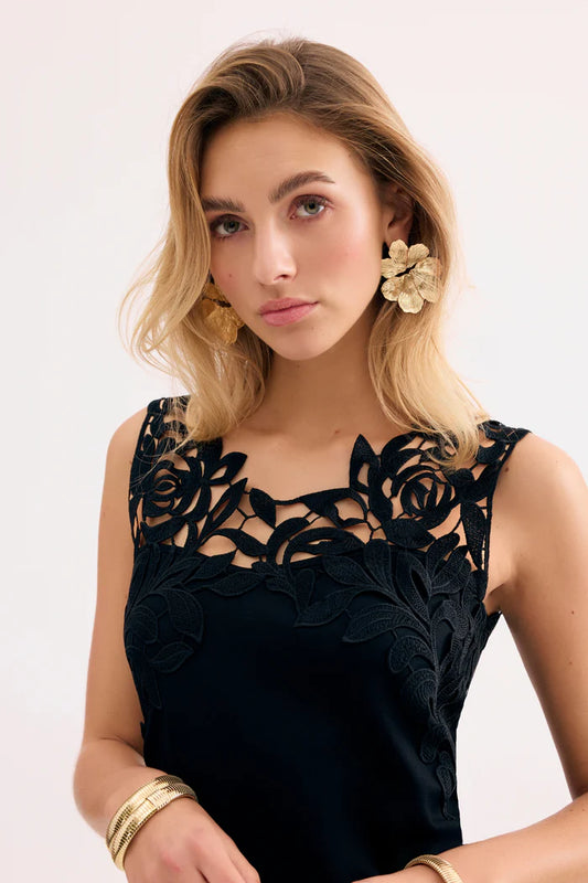 Leo & Ugo T-shirt with Floral Lace Detail