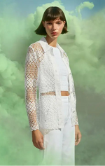 Load image into Gallery viewer, White Lattice Pattern Shirt YC 51.48 W63
