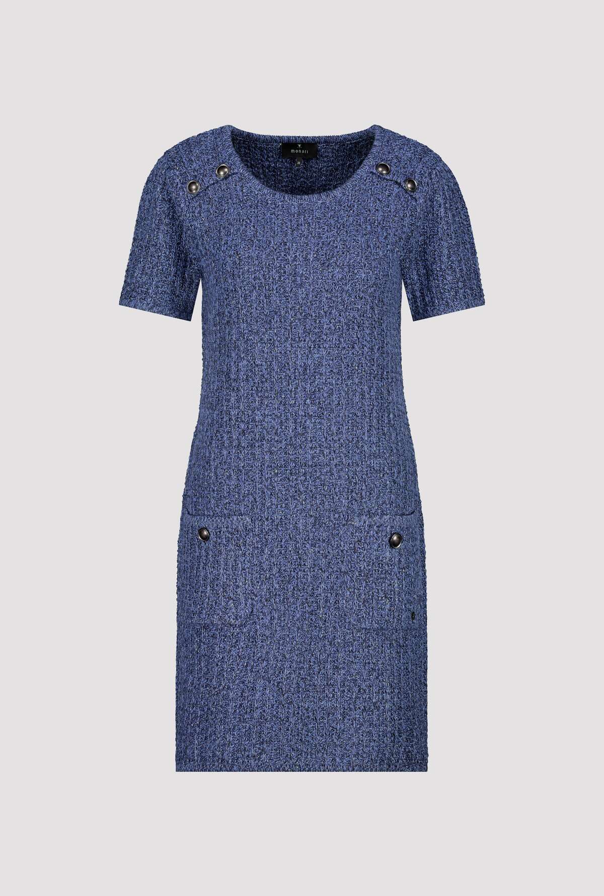 Denim Blue Tweed Style Knitted Dress 408483
