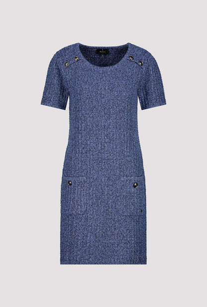 Denim Blue Tweed Style Knitted Dress 408483