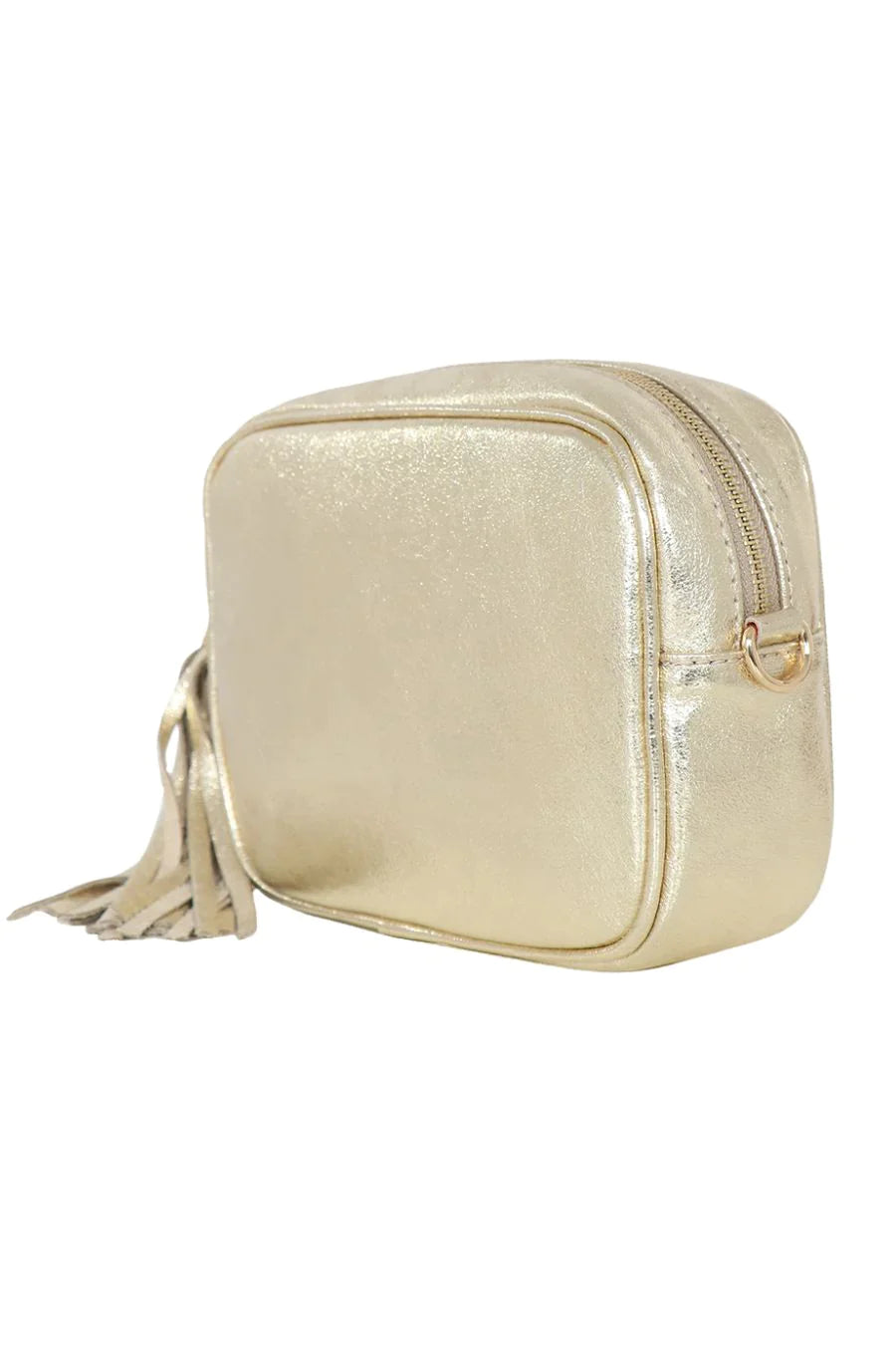 Metallic Gold Leather Camera Bag