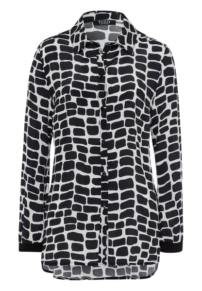 Monochrome Pattern Print Shirt