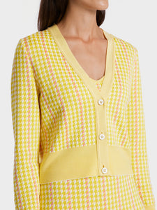 Yellow Checked Knitted Cardigan WC 39.15 M33