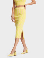 Load image into Gallery viewer, Check Pattern Knitted Pencil Skirt WC 71.07 M33
