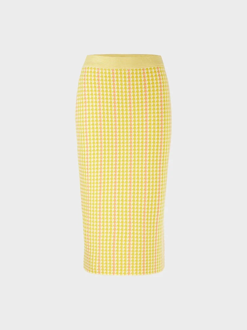 Check Pattern Knitted Pencil Skirt WC 71.07 M33