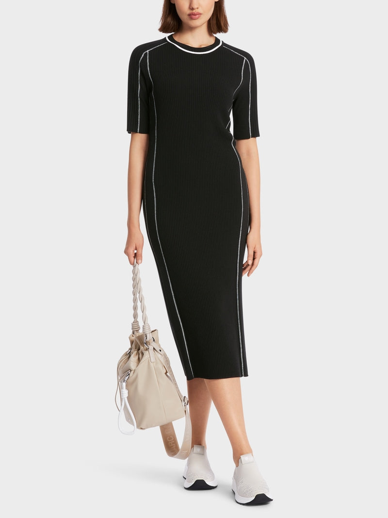 Black Ribbed Knitted Dress WS21.02M09