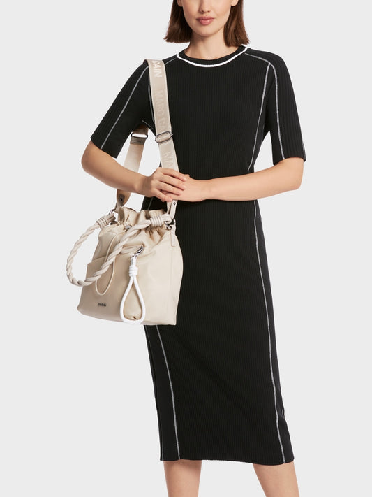 Black Ribbed Knitted Dress WS21.02M09 - Lucindas on-line