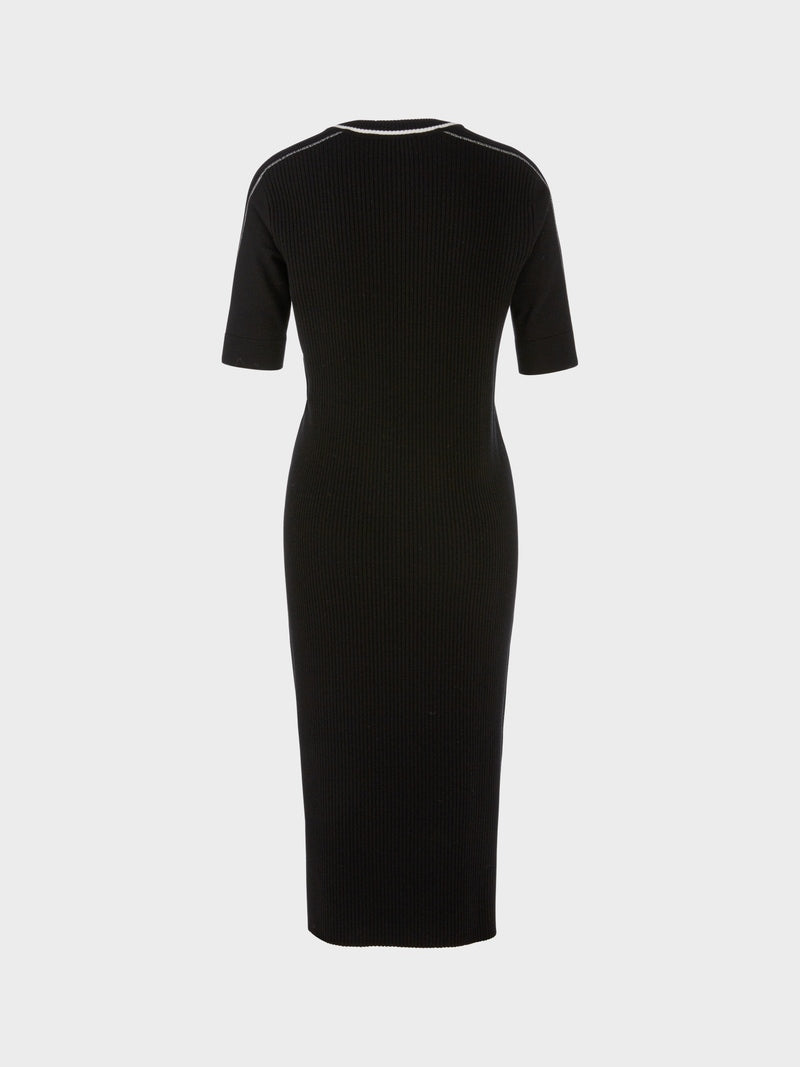 Black Ribbed Knitted Dress WS21.02M09