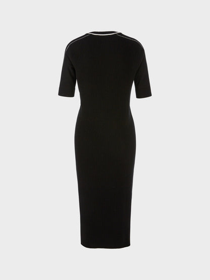 Black Ribbed Knitted Dress WS21.02M09