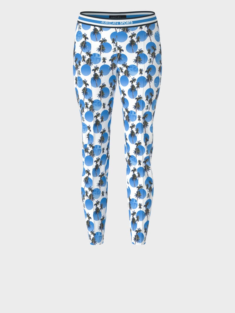 Sofia Palm Print Scuba Trousers