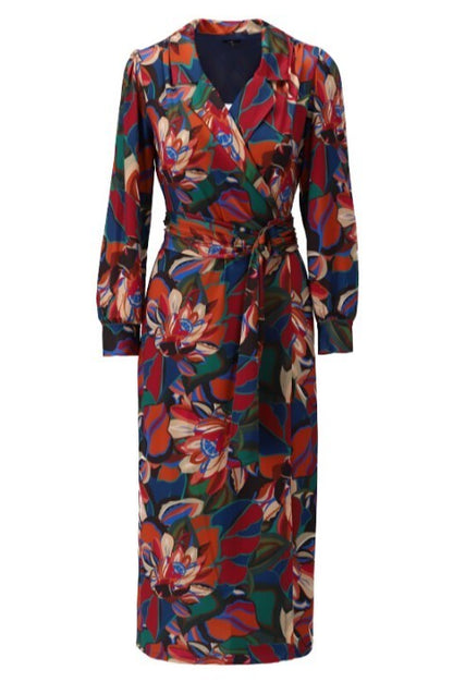 Floral Wrap Midi Dress X214