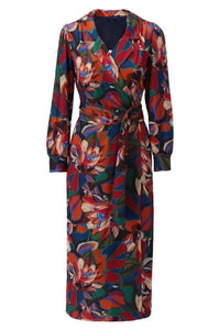 Floral Wrap Midi Dress X214