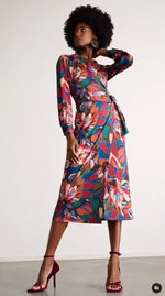 Load image into Gallery viewer, Floral Wrap Midi Dress X214
