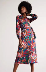 Load image into Gallery viewer, Floral Wrap Midi Dress X214
