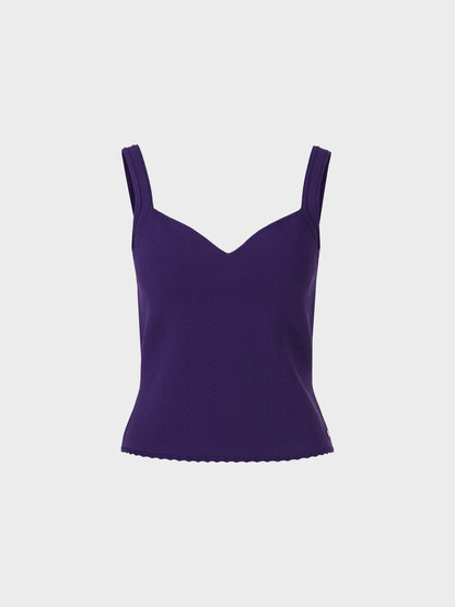 Pointelle Knitted Top with Heart Neckline XG61.01 M50