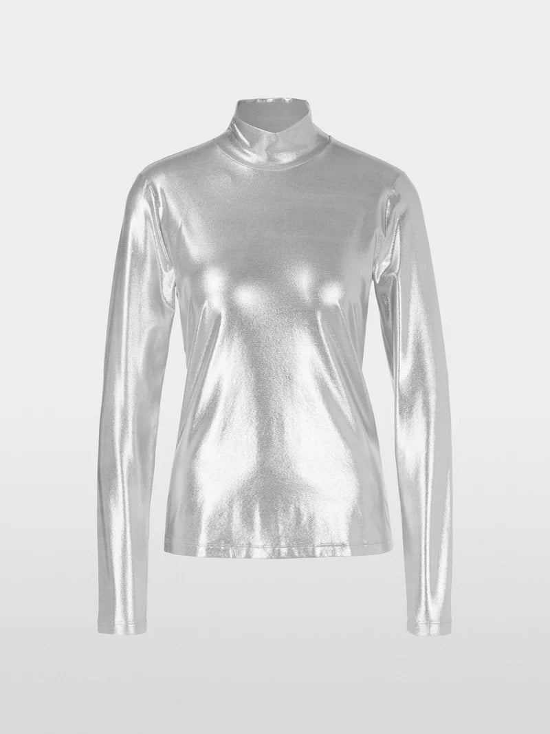 Silver Coating Long sleeve Top XS 48.52 J08