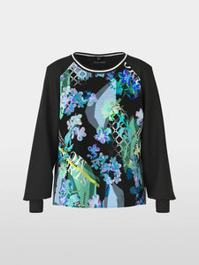 Printed Blouse with Raglan Sleeves