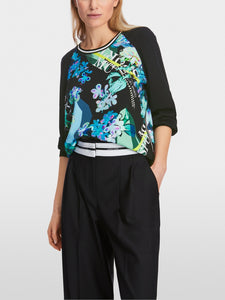 Printed Blouse with Raglan Sleeves