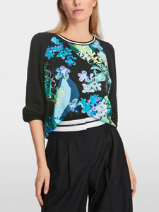 Printed Blouse with Raglan Sleeves